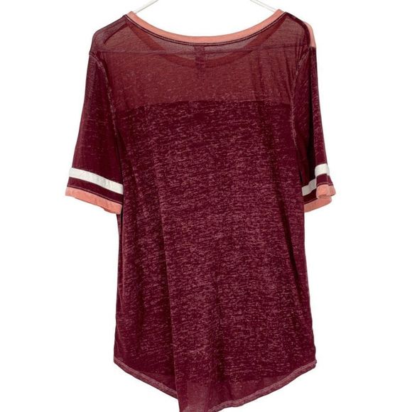 NOBO slub Tshirt red pink arrows Size Large 11-13 jr Semisheer 2811 - Picture 4 of 6